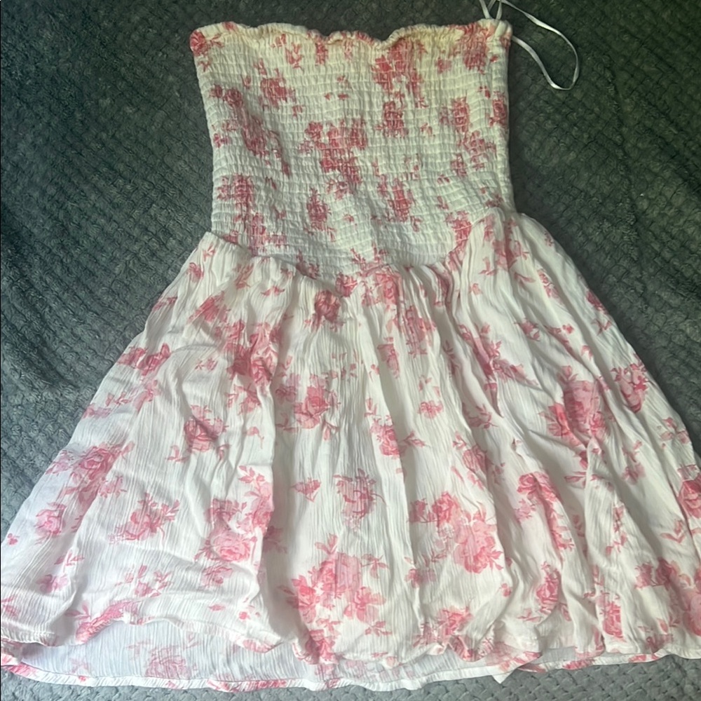 Aeropostale Pink Smocked Strapless Sundress